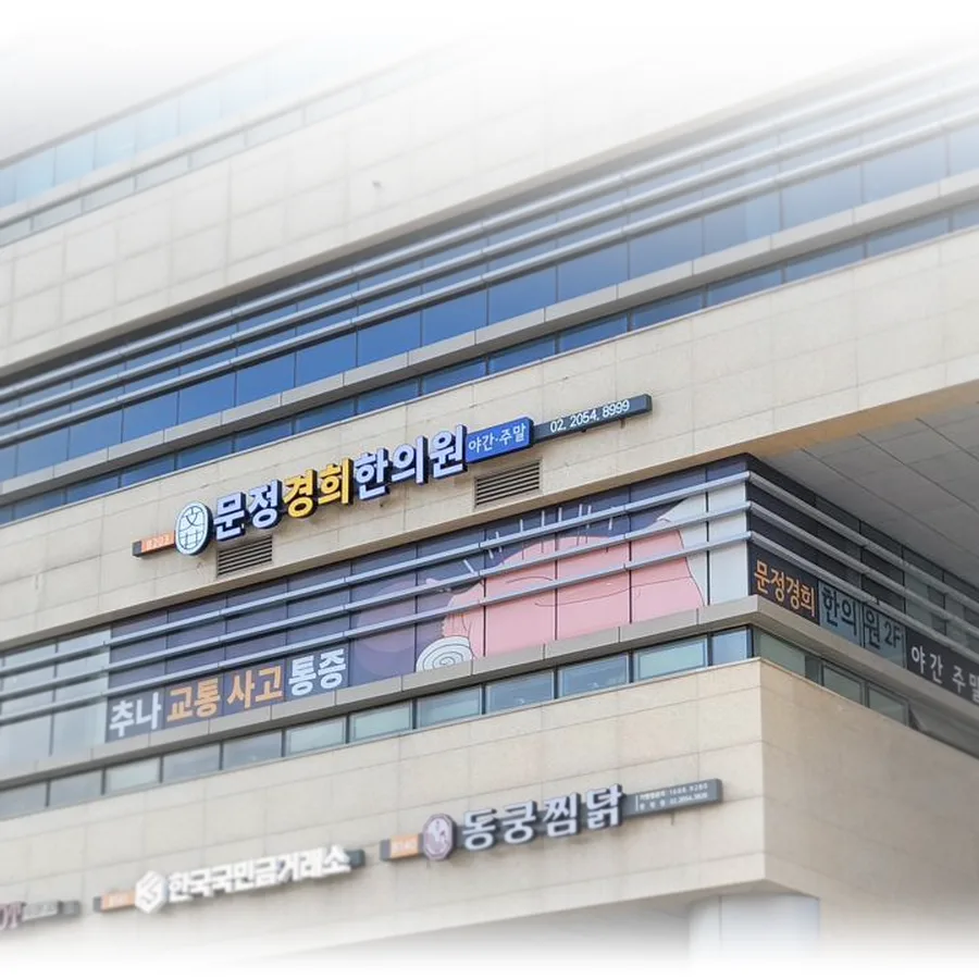 송파대로변 문정역 테라타워 B동 2층의 문정경희한의원 간판